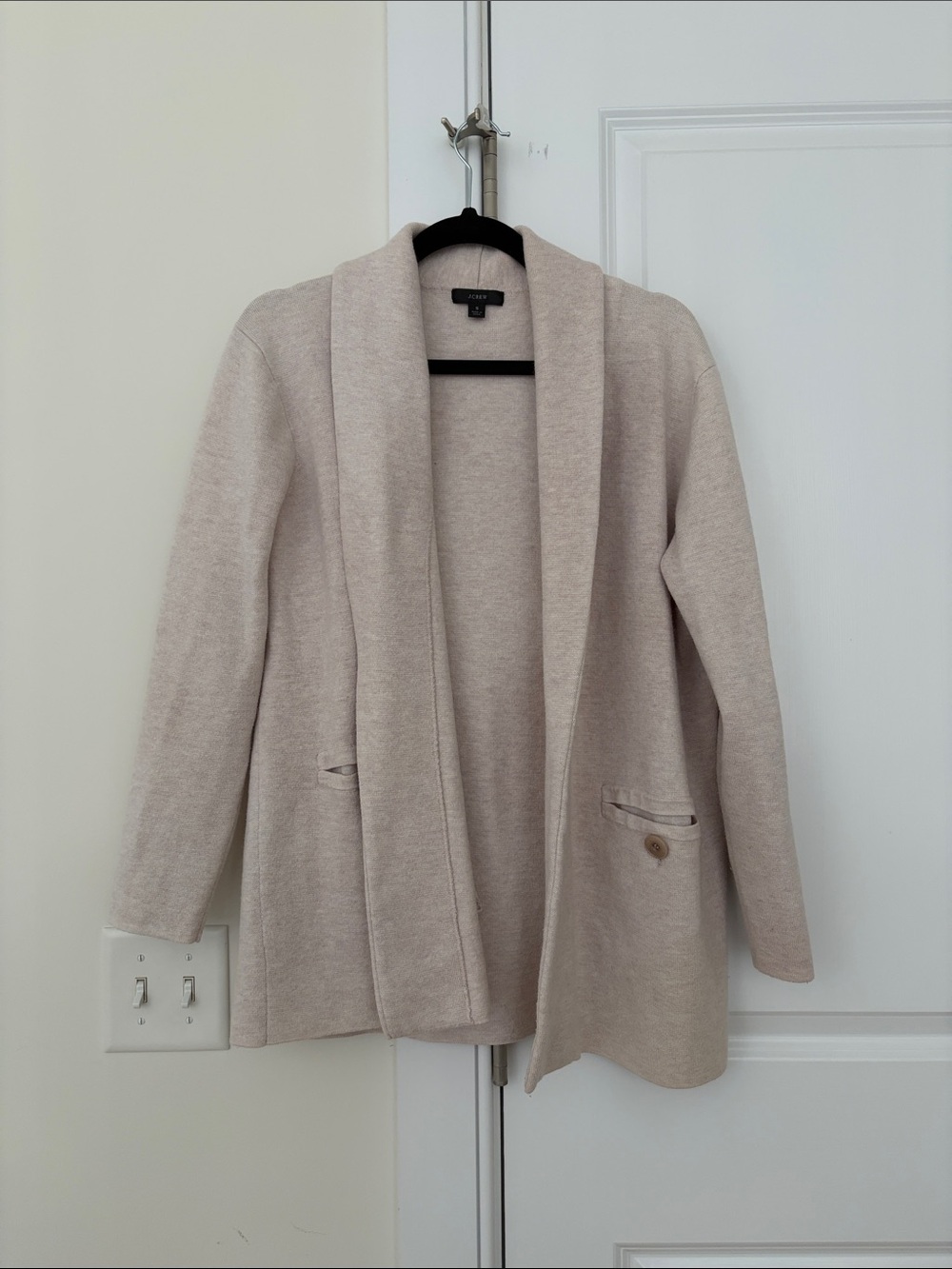 J. Crew sweater blazer in heathered cream